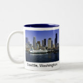 Staat Seattle Ferry Washington Tweekleurige Koffiemok (Links)