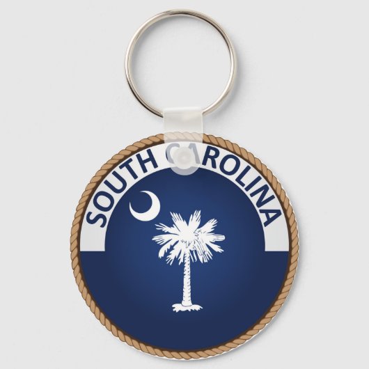 Staat South Carolina Flag Seal Sleutelhanger (Voorkant)