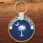 Staat South Carolina Flag Seal Sleutelhanger (Voorkant)