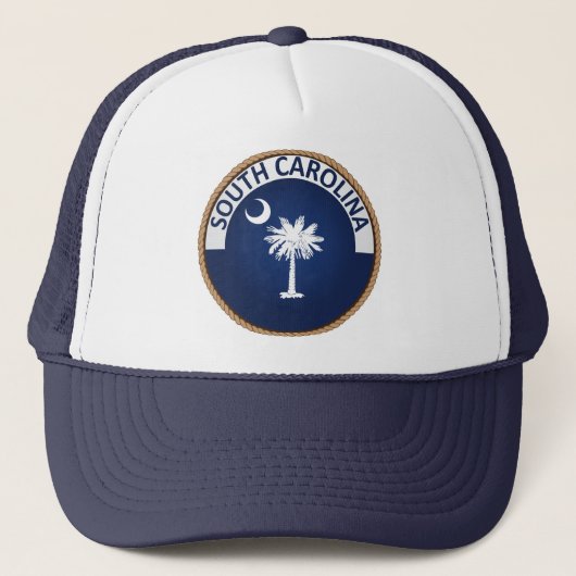 Staat South Carolina Flag Seal Trucker Hat Trucker Pet (Voorkant)