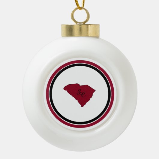 Staat South Carolina Keramische Bal Ornament (Voorkant)