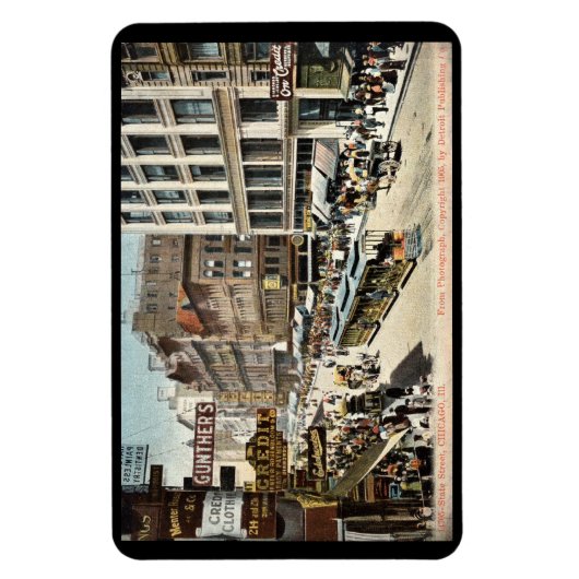 Staat St. Chicago IL  Briefkaart 1905 Magneet (Verticaal)