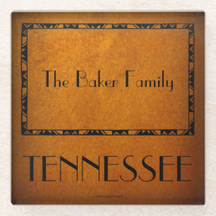 Staat Tennessee Familienaam Glas Onderzetter