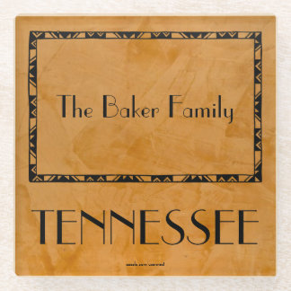 Staat Tennessee Familienaam Glazen Onderzetter