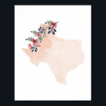 staat Texas Floral Waterverf Poster<br><div class="desc">staat Texas Floral Waterverf</div>