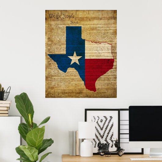 staat Texas Poster (Thuiskantoor)