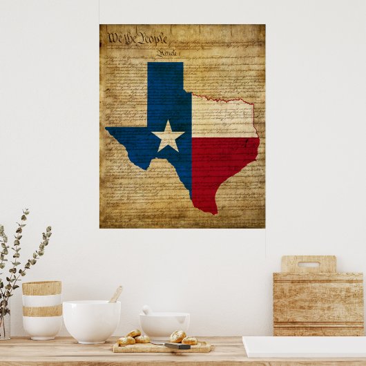 staat Texas Poster (Keuken)