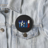 Staat Texas Ronde Button 7,6 Cm (In situ)