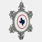 staat Texas Tin Sneeuwvlok Ornament (Links)