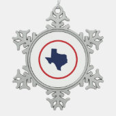 staat Texas Tin Sneeuwvlok Ornament (Voorkant)