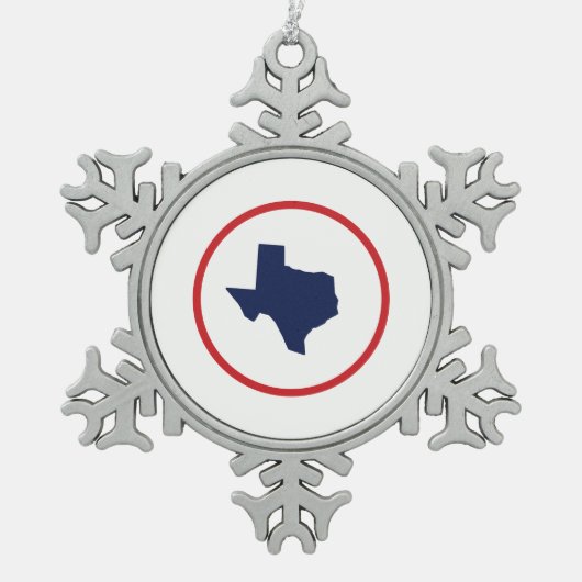 staat Texas Tin Sneeuwvlok Ornament (Voorkant)