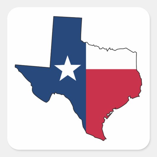 staat Texas Vierkante Sticker (Voorkant)