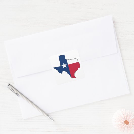 staat Texas Vierkante Sticker (Envelop)