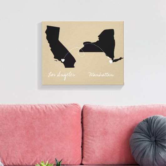 Staat tot Staat liefde of beweging Canvas Afdruk (Insitu (Woonkamer))