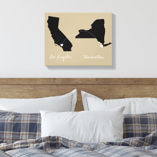 Staat tot Staat liefde of beweging Canvas Afdruk (Insitu (Slaapkamer))