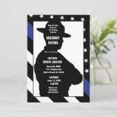 Staat Trooper Flag Blauwe Lijn Pensioen Partij Kaart (Staand voorkant)