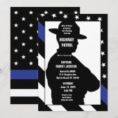 Staat Trooper Flag Blauwe Lijn Pensioen Partij Kaart (Voorkant / Achterkant)