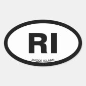 Staat Twee Letter Wit Ovaal RI Ovale Sticker (Voorkant)