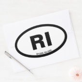 Staat Twee Letter Wit Ovaal RI Ovale Sticker (Envelop)