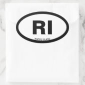 Staat Twee Letter Wit Ovaal RI Ovale Sticker (Tas)