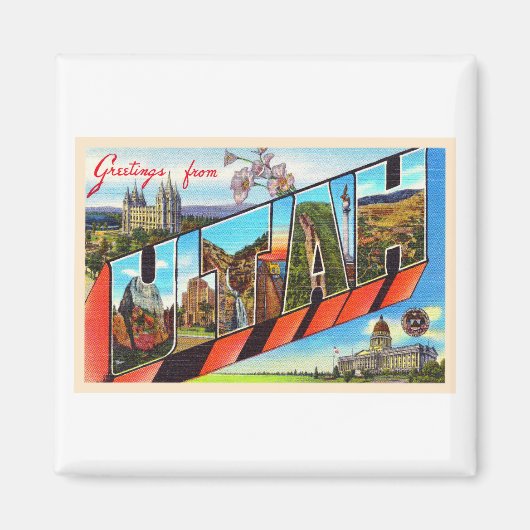Staat Utah UT  groot Briefkaart Magneet (Voorkant)