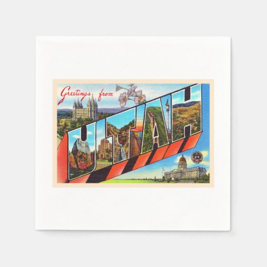 Staat Utah UT  groot Briefkaart Servet (Voorkant)