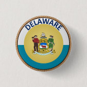 Staat van Button van de vlag van Delaware (Voorkant)