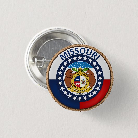 Staat van Button van de vlag van Missouri (Voorkant /achterkant)