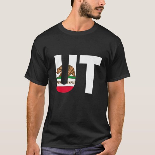 Staat van Californië Vlag Utah UT Steden en Staten T-shirt (Voorkant)