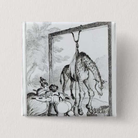 Staat van de Giraffe, 1829 Vierkante Button 5,1 Cm (Voorkant)