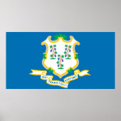 Staat van de vlag van Connecticut Poster (Voorkant)