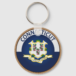 Staat van de vlag van Connecticut Sleutelhanger