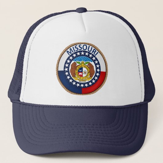Staat van de vlag van Missouri Traal Hat Trucker Pet (Voorkant)