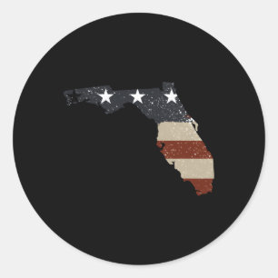 Staat van Florida Patriottische Vlag van de VS voo Ronde Sticker