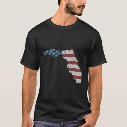 Staat van Florida Patriottische Vlag van de VS voo T-shirt (Voorkant)
