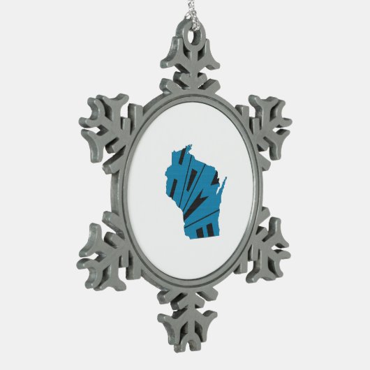 Staat van herkomst Wisconsin Tin Sneeuwvlok Ornament (Links)