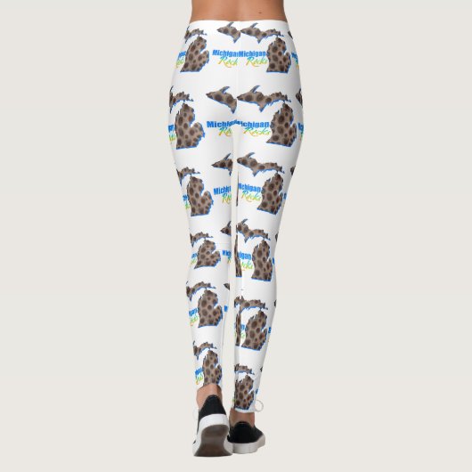 Staat van het Grote Meer | Michigan rocks | Petosk Leggings (Achterkant)