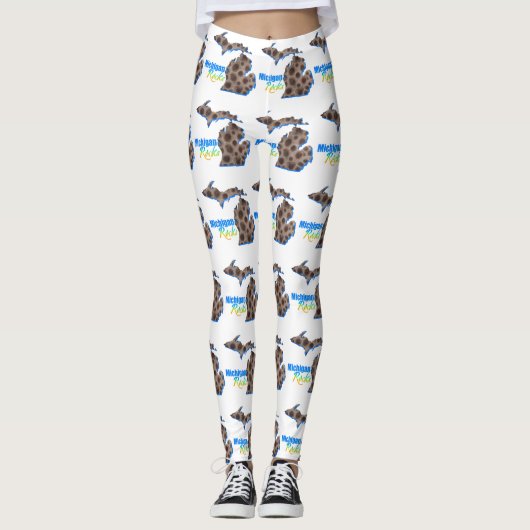Staat van het Grote Meer | Michigan rocks | Petosk Leggings (Voorkant)