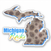 Staat van het Grote Meer | Michigan rocks | Petosk Sticker (Voorkant)