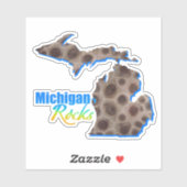 Staat van het Grote Meer | Michigan rocks | Petosk Sticker (Vel)