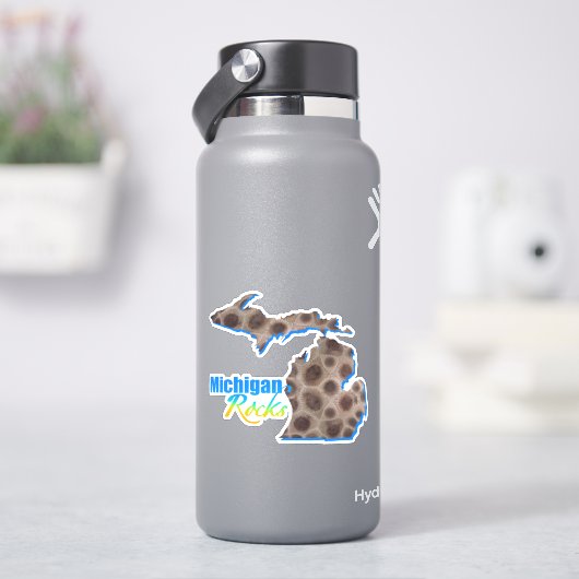 Staat van het Grote Meer | Michigan rocks | Petosk Sticker (HydroFlask)
