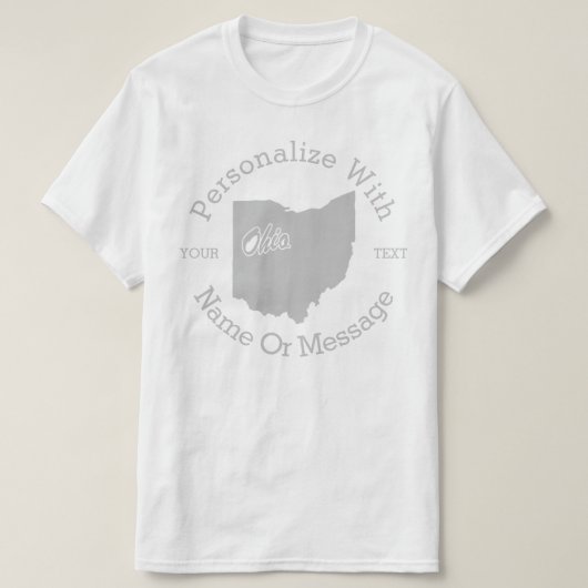 Staat van het Ohio-geperSONALISEERDE T-shirt (Design voorkant)