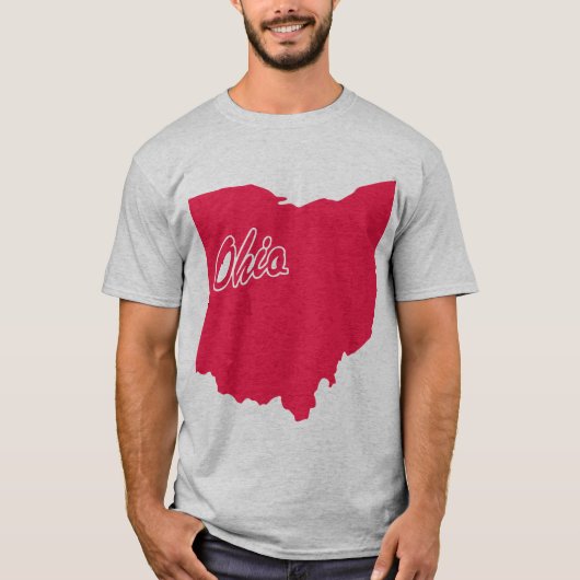 Staat van het T-shirt met de Ohio-vorm (Voorkant)