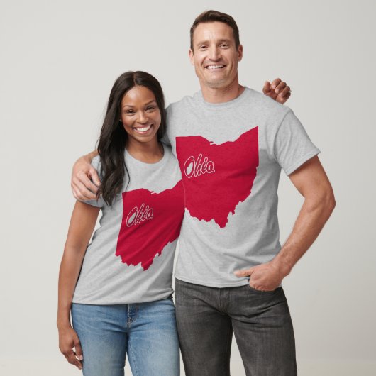 Staat van het T-shirt met de Ohio-vorm (Unisex)