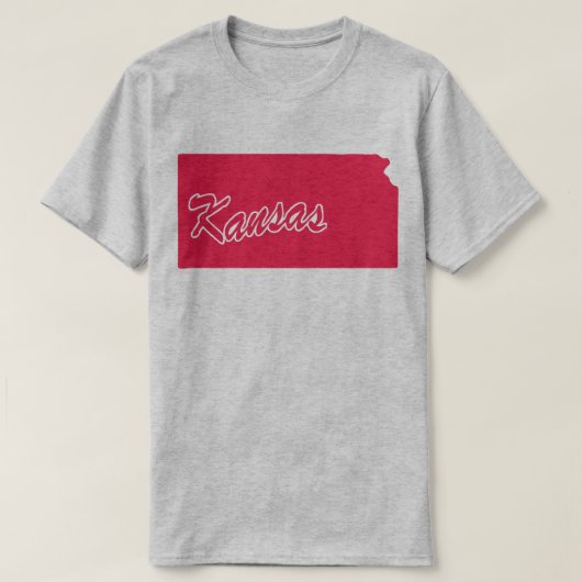 Staat van het T-shirt met de vorm Kansas (Design voorkant)