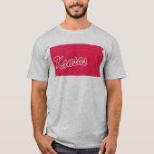 Staat van het T-shirt met de vorm Kansas (Voorkant)