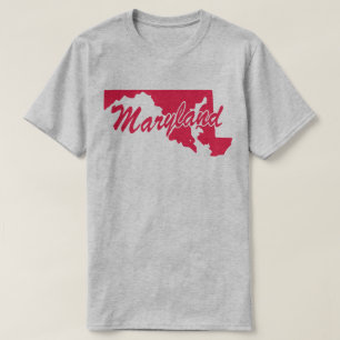 Staat van het T-shirt met de vorm van Maryland