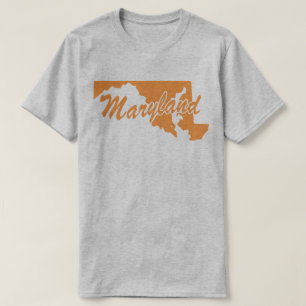 Staat van het T-shirt met de vorm van Maryland