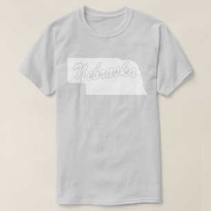 Staat van het T-shirt met de vorm van Nebraska