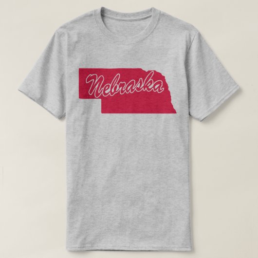 Staat van het T-shirt met de vorm van Nebraska (Design voorkant)
